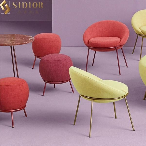 Italian Style Foot Rest Stool Living Room Round Ottoman Stool