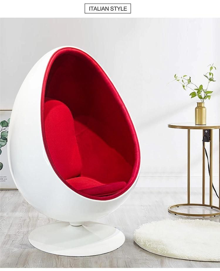 Factory Direct Fiberglass Semicircular Shaped Aviation Ball Shape Chair Rotatable Creative Sofa Swivel Chair