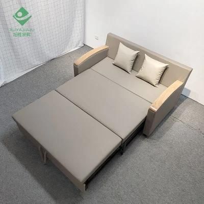 Modern Wooden Folding Chair Sleeper Doulbe Seat Sofa Bed Living Room Multi-Function Divan