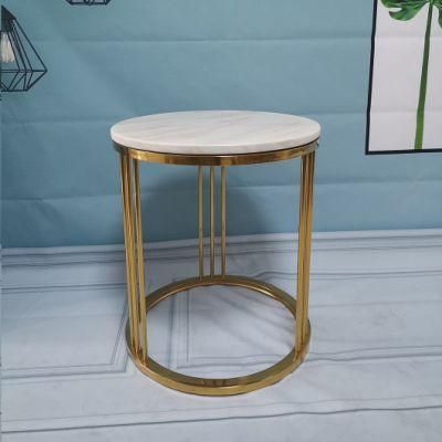 High Quality Artificial Marble Surface/Slate Surface Top Metal Coffee Side Table