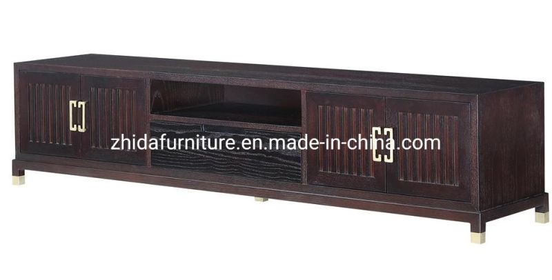 Hotel Project Villa Modern Furniture Black Wooden Cabinet TV Stand