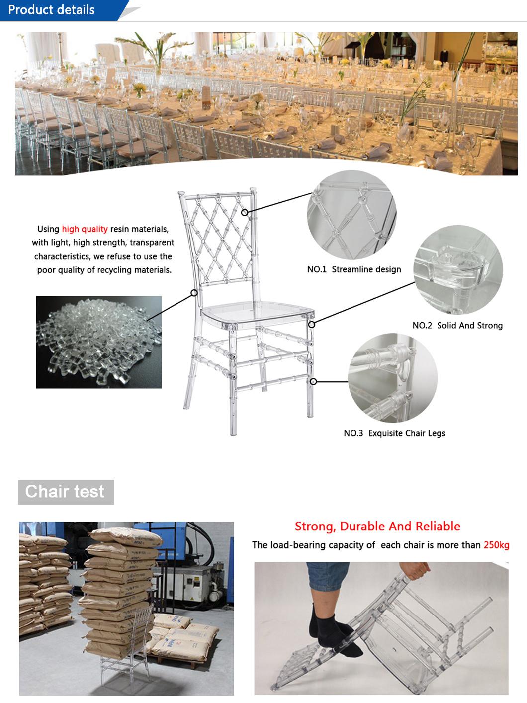 Events Rental X Back Stacking Transparent Crystal Chiavari Chair