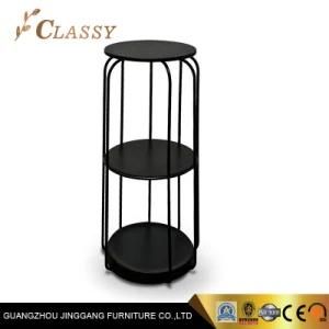 Modern Black Round Side Table for Living Room