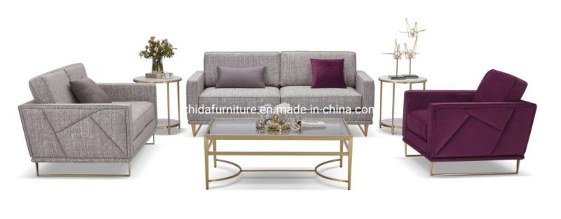 Foshan Factory Living Room Furniture Metal Fabric Sofa