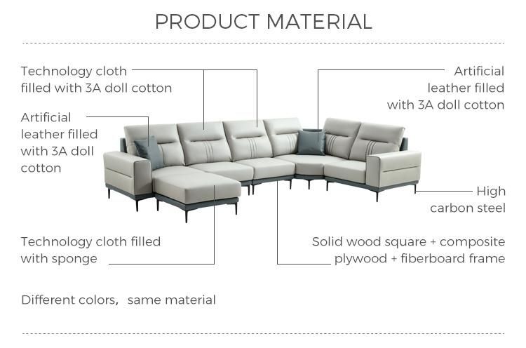 ISO 8191 Genuine Living Room Furniture Modern Style Leather Sofa Hot Sale Tbs061