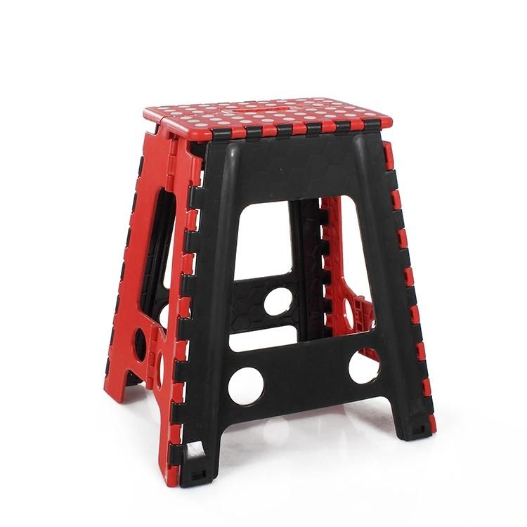 Portable 45cm High Plastic Folding Stool for Family Use