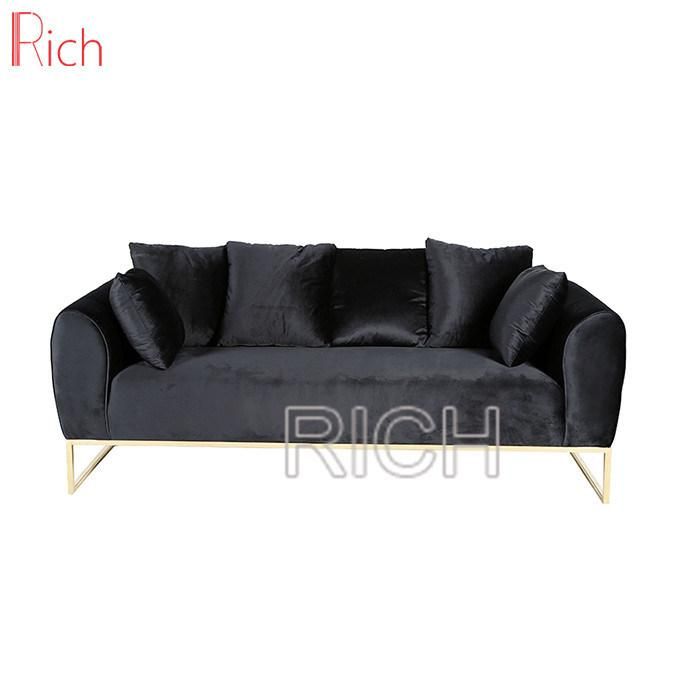 Different Color Loveseat Couch Two Seat Velvet Sofa Set for Living Room