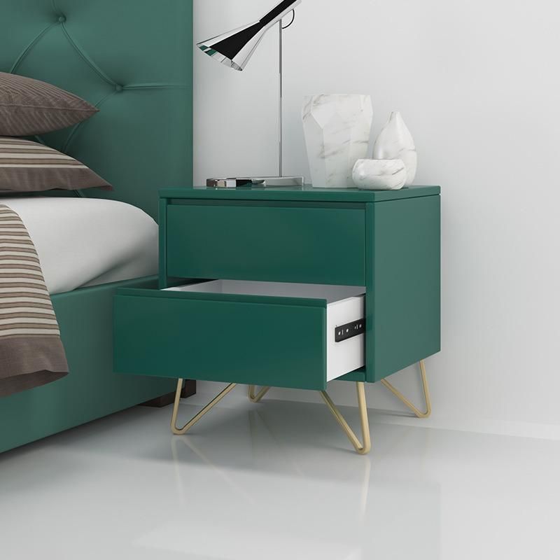 Wholesale Modern Furniture 2 Drawer Bedside Table Mirrored Nightstand