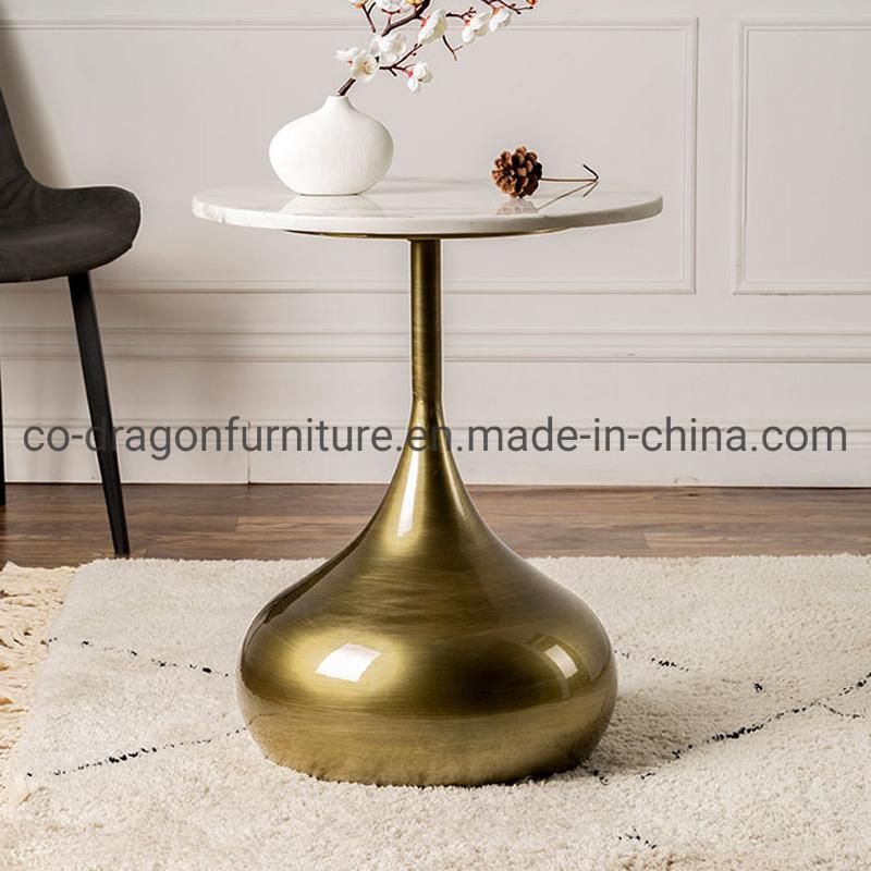 Fashion Gold Steel Side Table with Top for Home Furniture