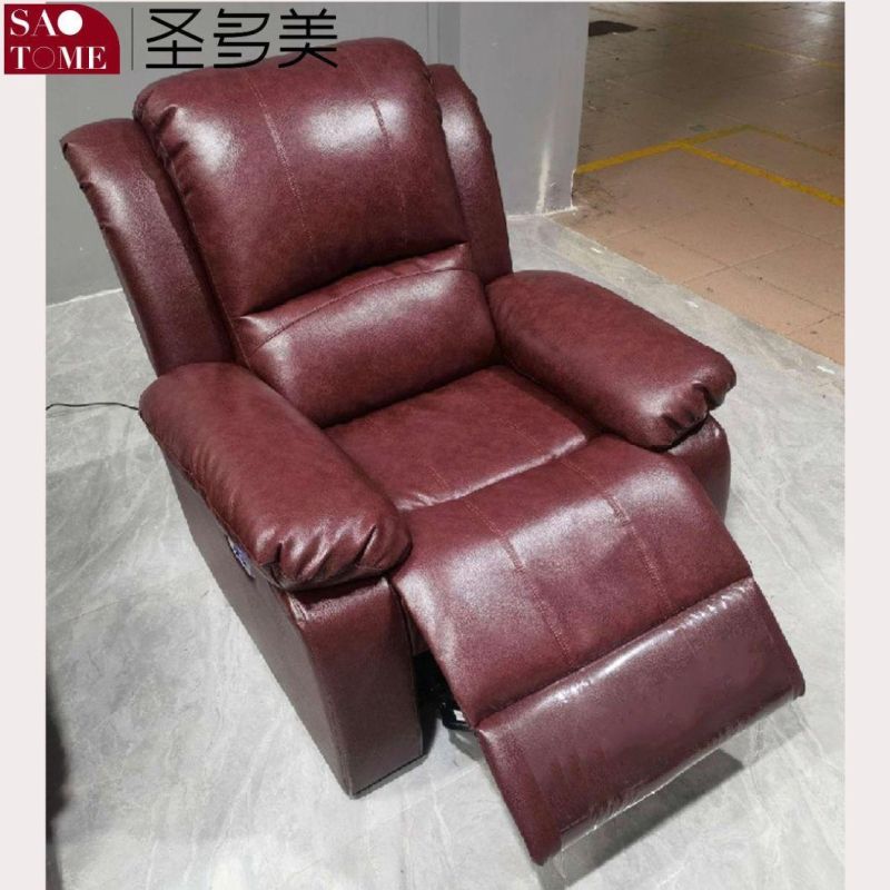 Modern Comfortable Double Armrest Single Seat Leather Retractable Functional Sofa