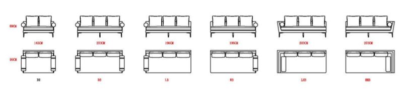 Zhida Modern Furniture Supplier Wholesale Villa Living Room Italian Design Sectional Couch Set Leather Armrest Fabric Modular Sofa