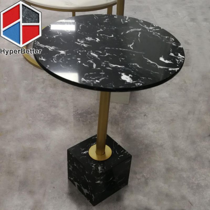 Round Green Marble Side Tables