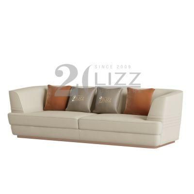 Factory Wholesale High Quality Living Room Office Furniture Italian Design Luxury Genuine Leather Sofa