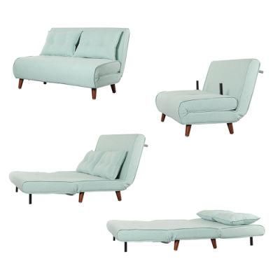 Mint Green 2 Seater Fabric Sofa Bed Modern Nordic Living Room Divan Bed