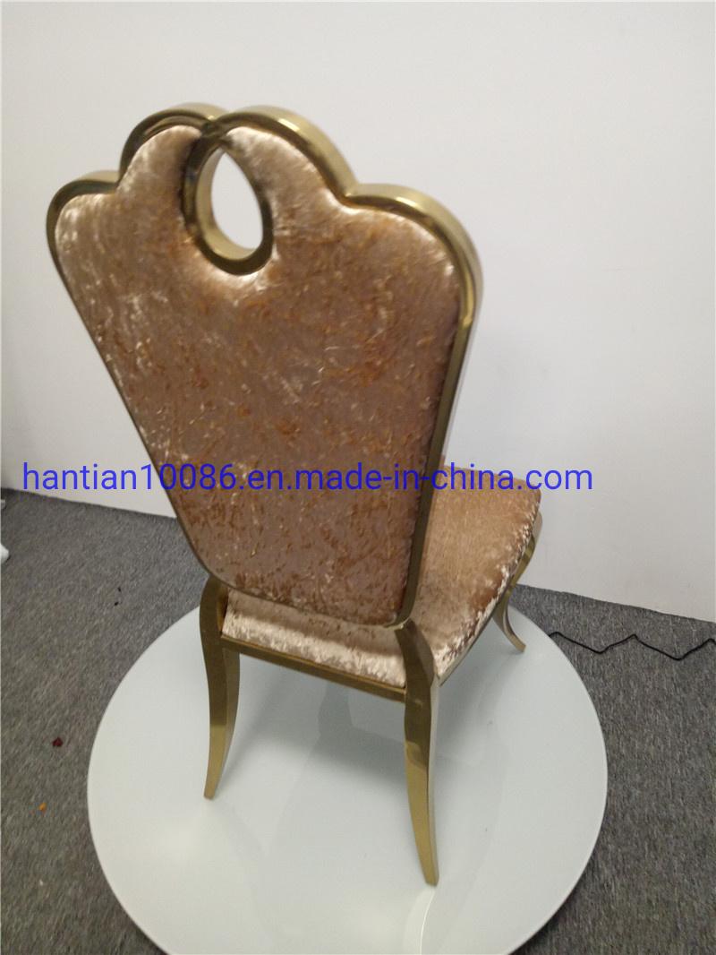 Foshan Furniture Stainless Steel Kitchen Chairs Beige Shining Velvet Living Room Chair