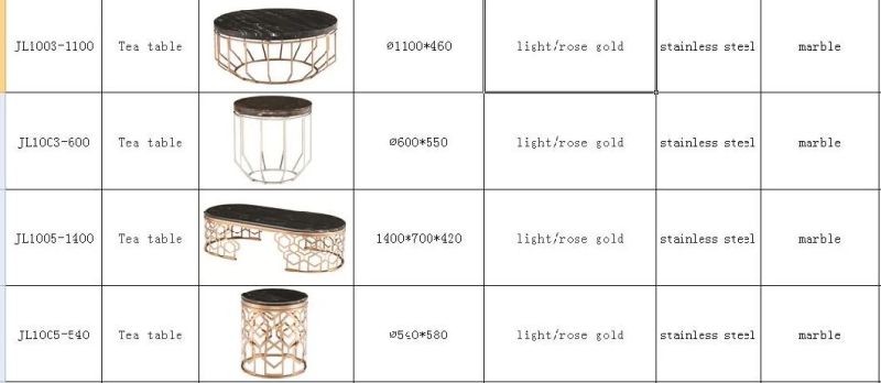 Round Coffee Table Sofa End Table Living Room Side Table Modern Luxury Furniture, Tempered Glass Table Top and Gold Stainless Steel Frame Coffee Tables