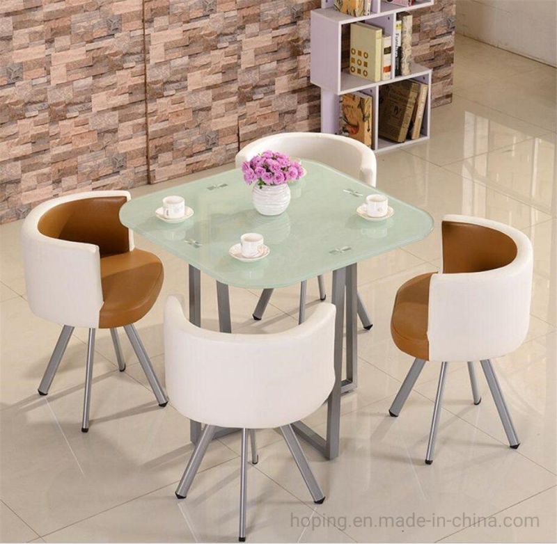 Hotel New Design Wood White Dining Room Furniture Set 4 6 8 Chairs Wooden Marble Top Restaurant Coffee Table and Chair