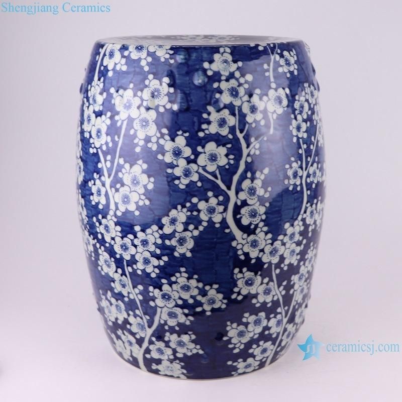 Jingdezhen Hand-Painted Plum Blossom Dark Blue Stool