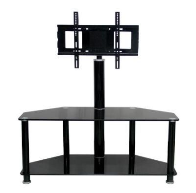 Modern Simple Style Stainless Steel Living Room Clear Glass Top TV Stand Table