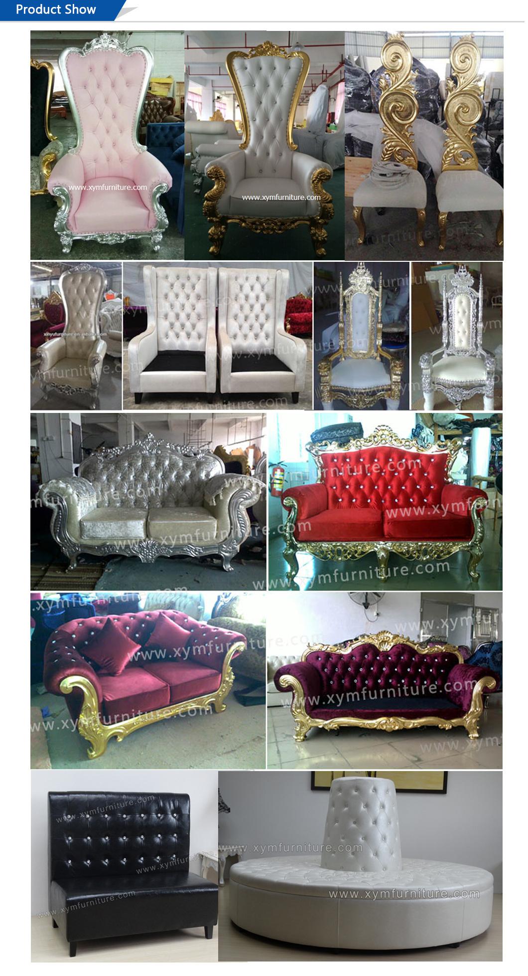 Hot Selling Royal Luxury Wedding Hotel King and Queen Throne Sofa Chair (Xym-H107)