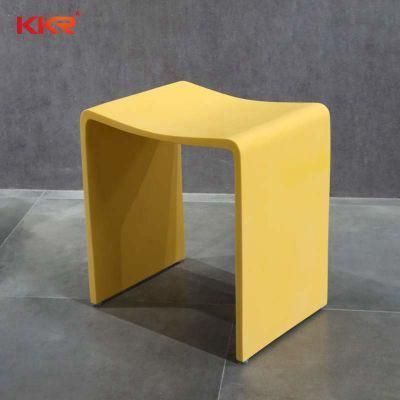 Factory Yellow Matt Artificial Resin Stone Stool Furniture Bathroom Shower Stools