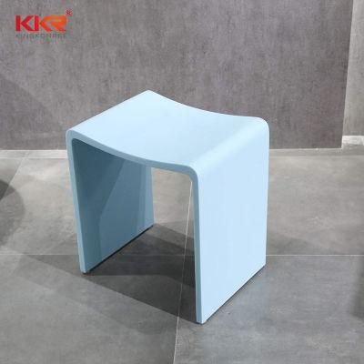 Kingkonree Colorful Artificial Stone Shower Chair Blue Chair Bathroom Stool