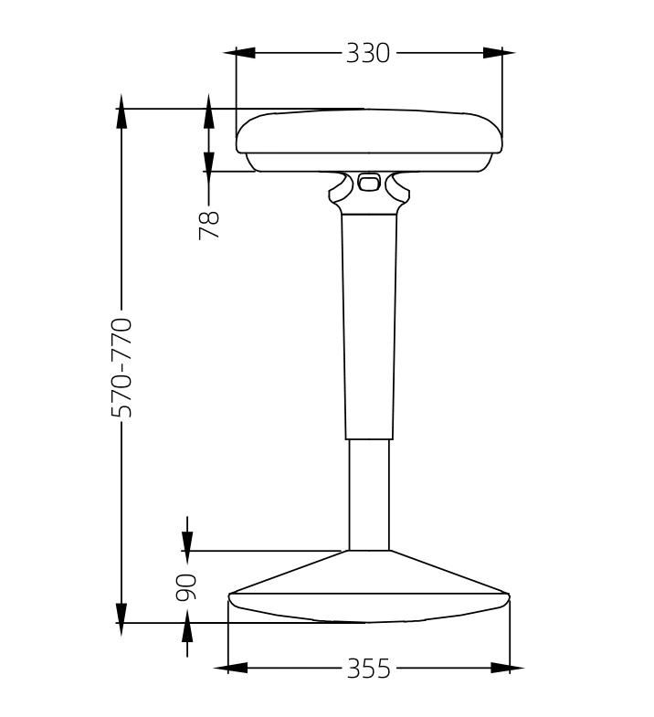 Active Seat Height Adjustable Wobble Standing Stool