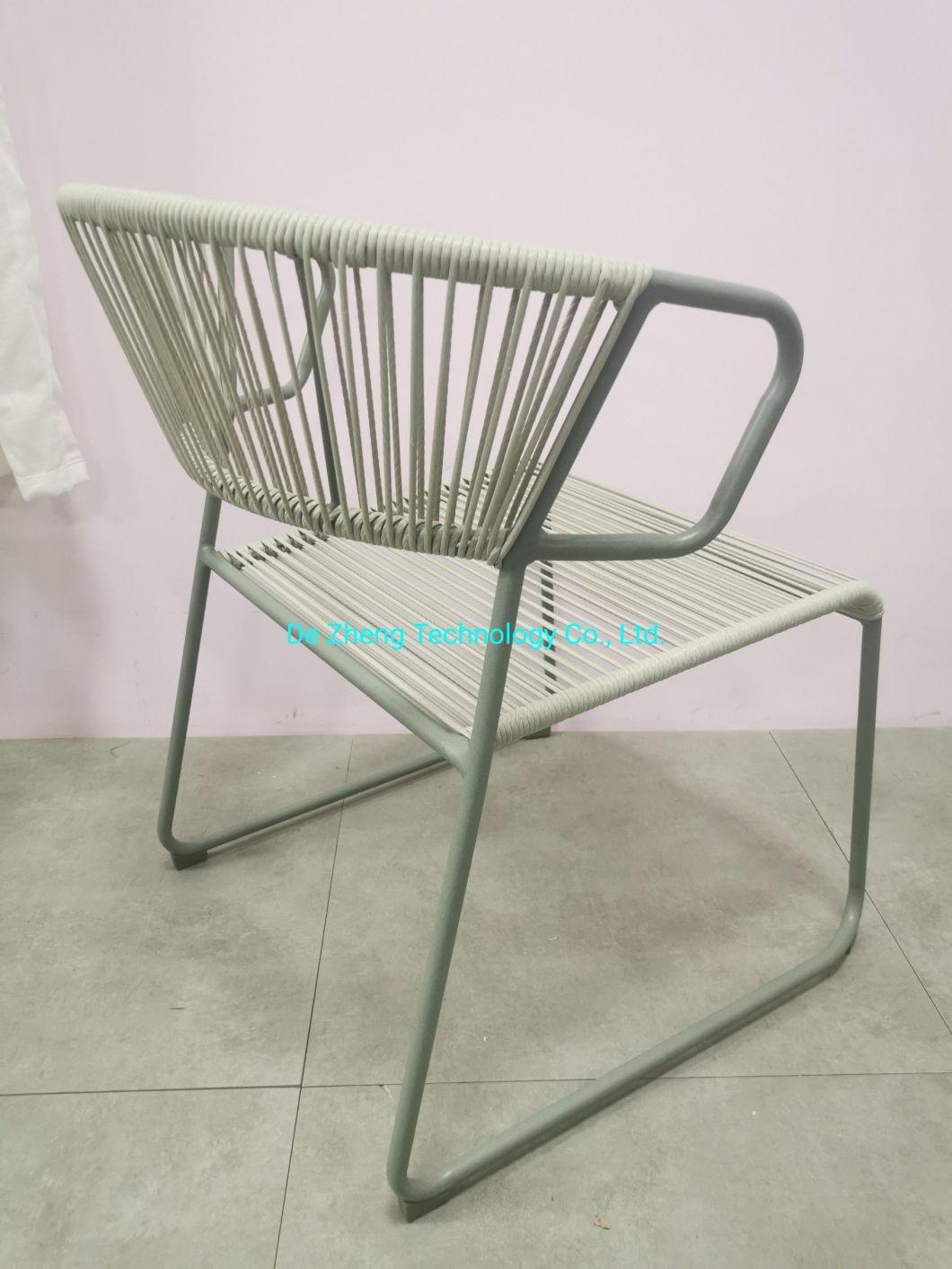 High Quality Patio Furniture PE Rattan Rope Aluminum Frame Garden Outdoor Indoor Leisure Chair Set