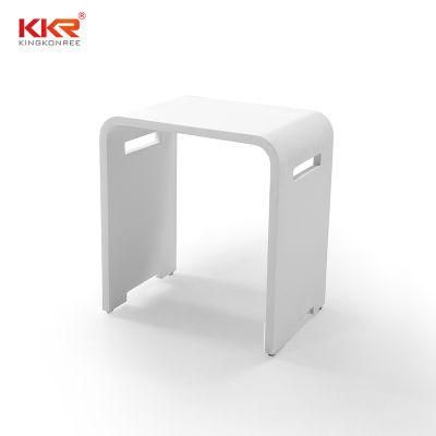 New Model White and Black Vanity Shower Chairs Solid Surface Bathroom Shower Stool