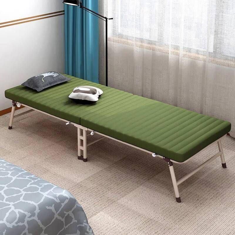 63cm Brown Color Single Person Folding Office Sleeping Bed / Home Bed with Mattress