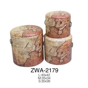 Yiya Bedroom Round PU Ottoman Storage Stool Ottoman