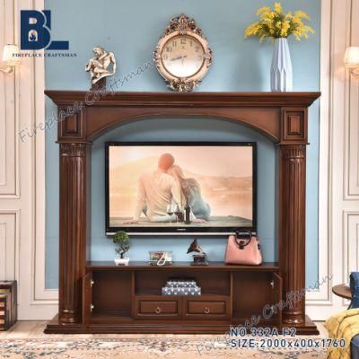 Home Hotel Furniture TV Cabinet Fireplace Mantel Universal with Drawer 332A