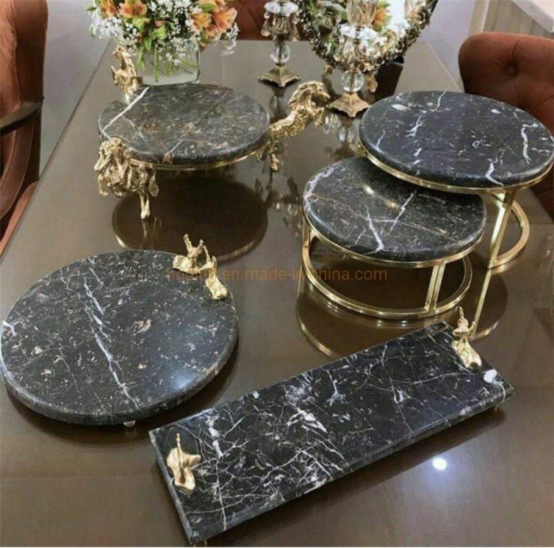 Modern Hotel Furniture Marble Top Stainless Steel Golden Coffee Side Table Indoor Table Mold