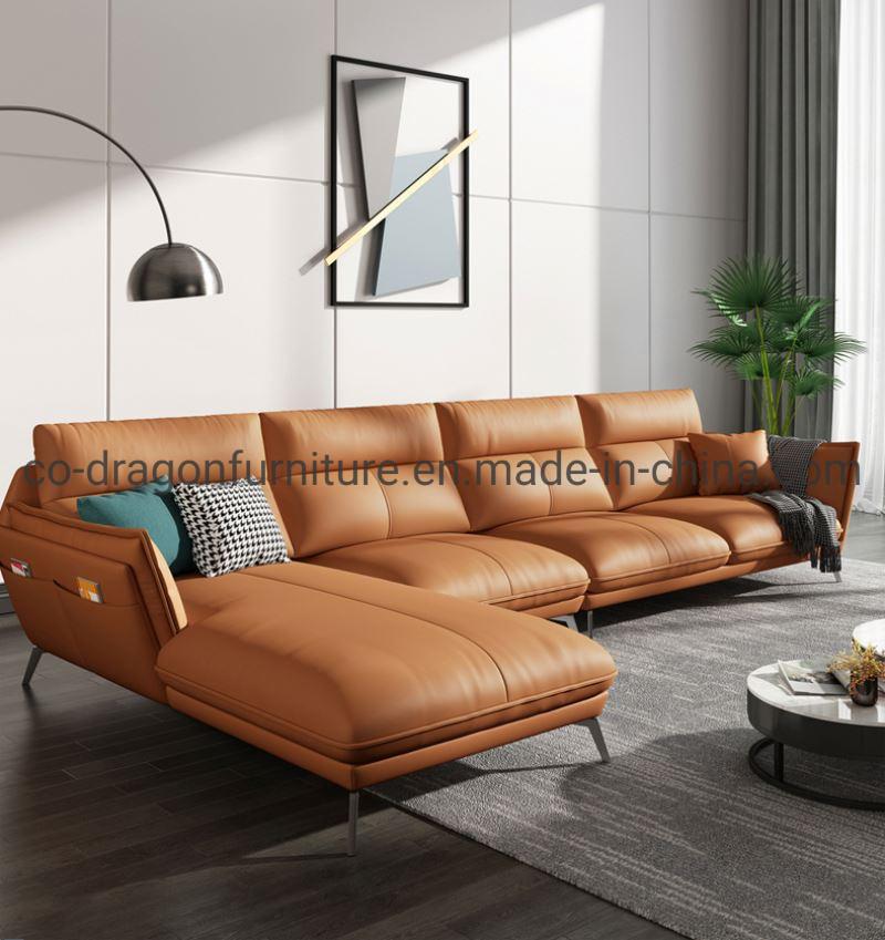 Modern Leather Sofa Set with L Shape for Livingroom Furniture