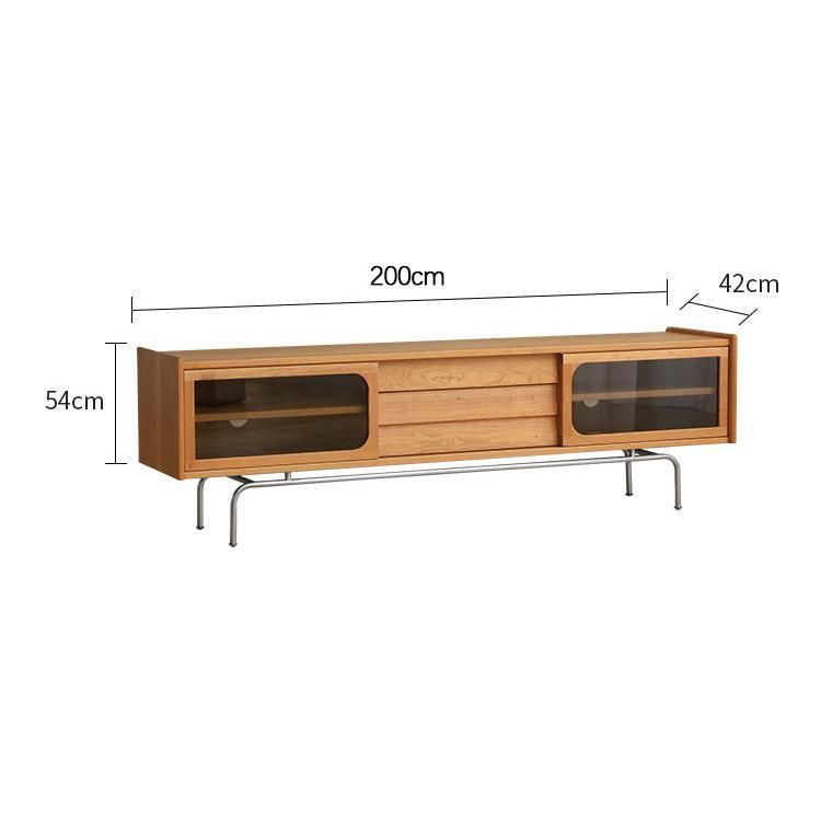 Industrial Style Double Color Matching Steel-Wood TV Stand Cabinet with Drawers Chinese Furniture Wooden Home Hotel Bedroom Dining Living Room Sofa Modern Villa