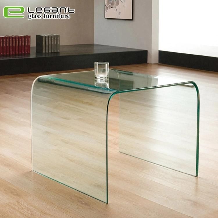 Modern Design Clear Glass Center Tables with Tempered Glass Shelf