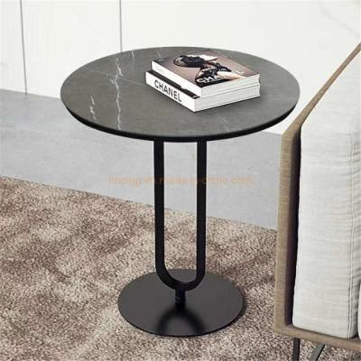 Modern Mobile Phone Restart Shape Black Top Coffee Side Coffee Table