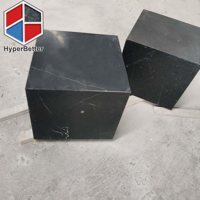 Black Nero Marquina Marble Plinth Tables