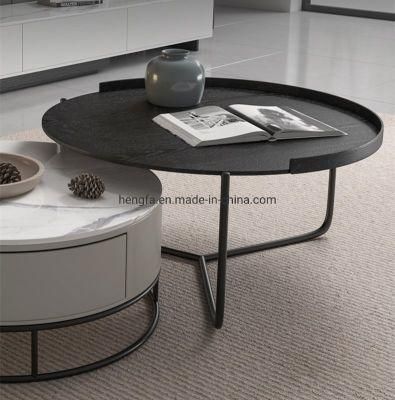 Modern Living Room Furniture Iron Frame Marble Coffee Tea Side Table