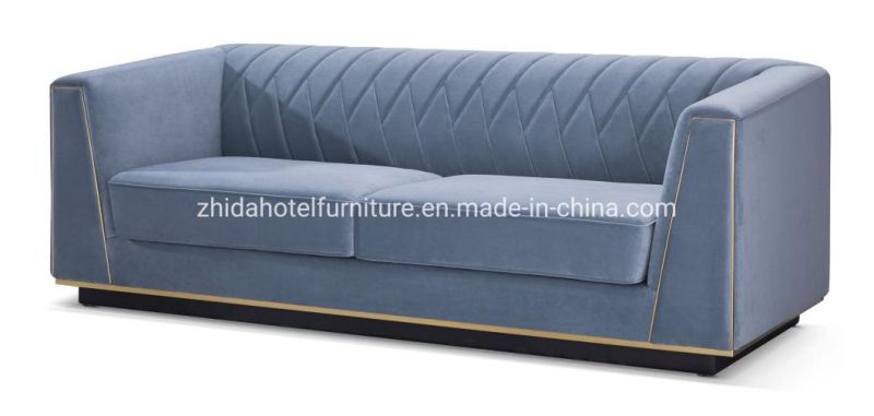 Luxury Living Room Leather Fabric Sofa for Modern Hotel Lobby