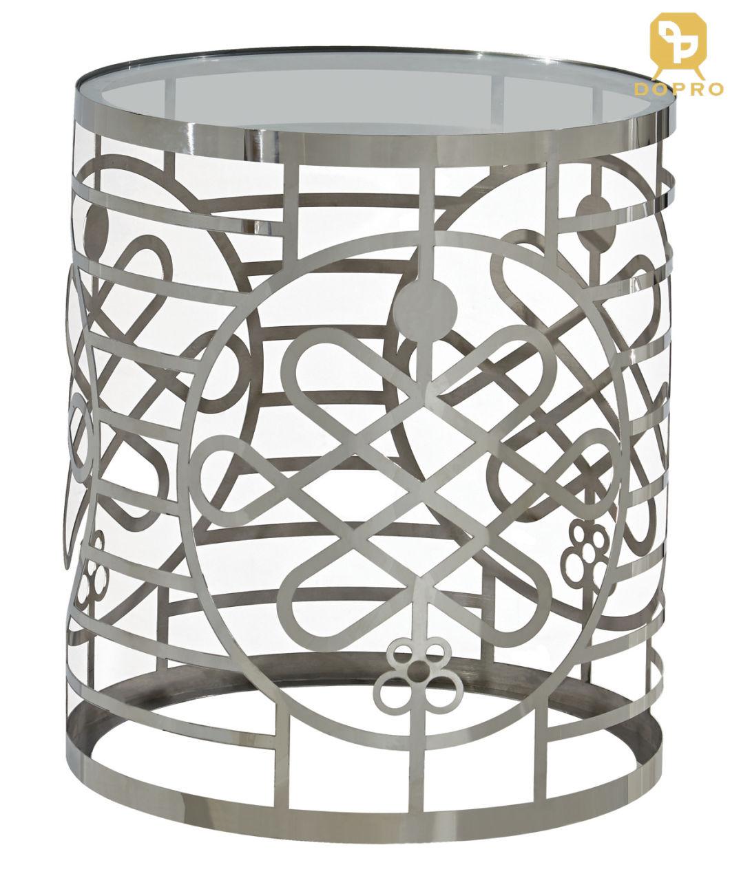 Modern Titanium Gold Luxury Living Room Side Lamp End Table-Fa01