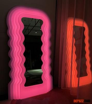 Hot Poltronova Ultrafragola Mirror New Modern Design LED Change Color Mirror Colorful Full-Body Dressing Wall Mirror