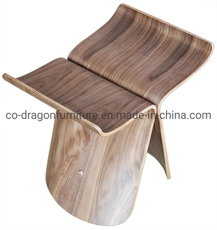 Hot Selling Modern Wooden Furniture Walnut Leisure Butterfly Garden Stool