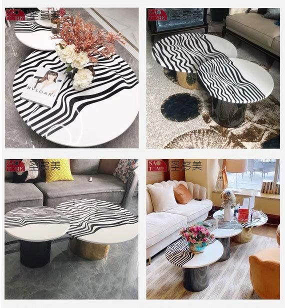 New Style Irregular Shape Table Home Furniture Living Room Coffee Table Metal Side Table Bedroom Table Melamine Laminated Tea Table