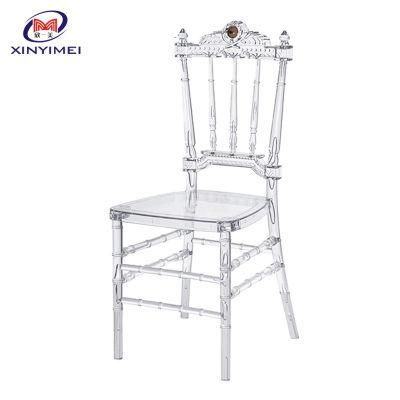 New Design Royal Transparent Resin Chiavari Napoleon Chair for Party