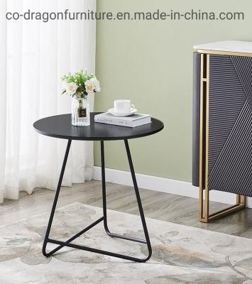 Fashion Minimalism Home Furniture Steel Coffee Table with Marble Top