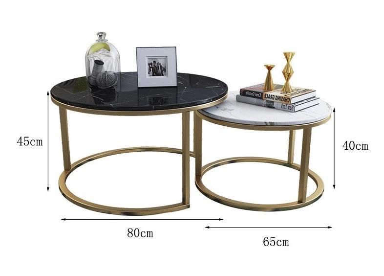 Living Room Marble Coffee Table Combination