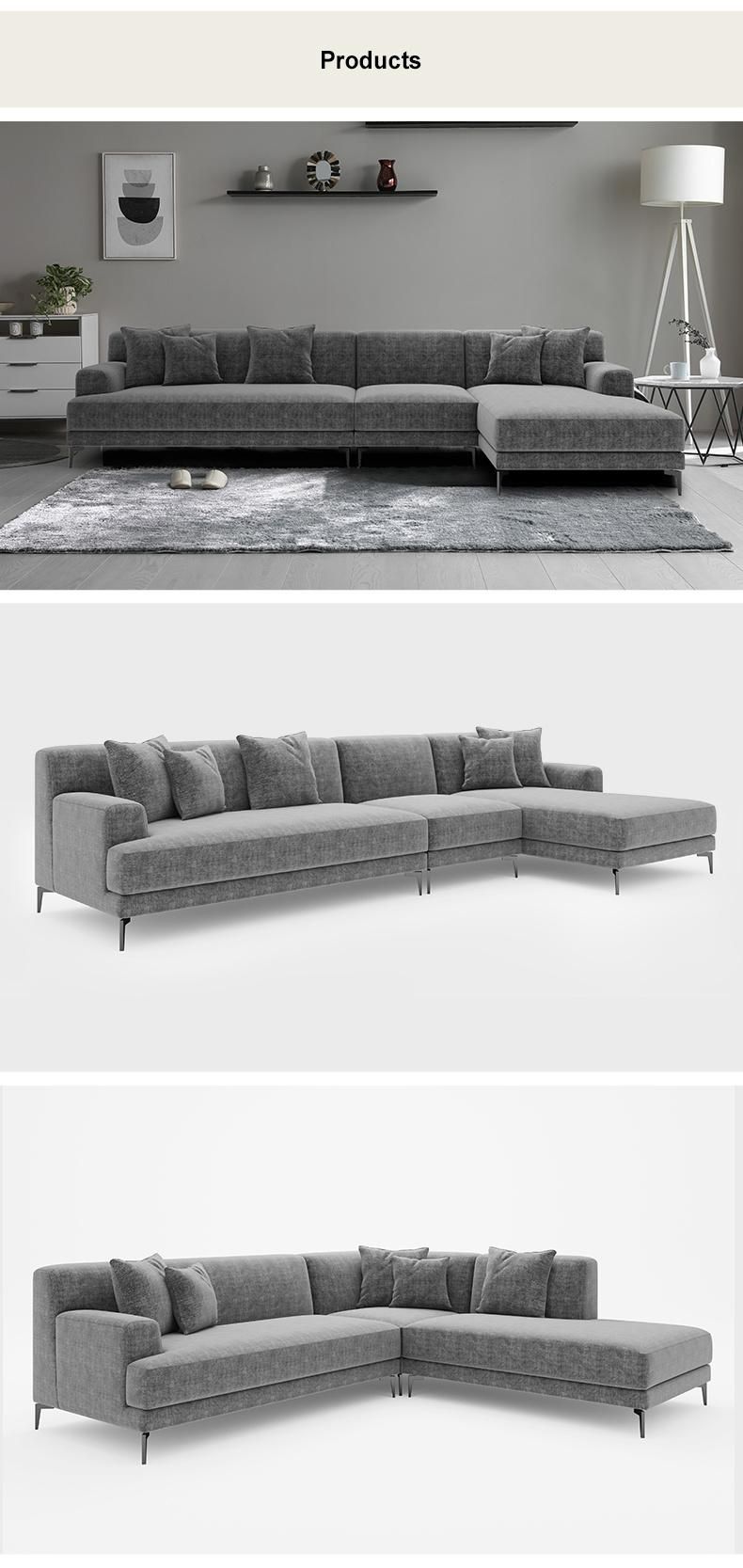 Living Room Furniture Leisure Sofa Set Fabric Modern Corner Sofa