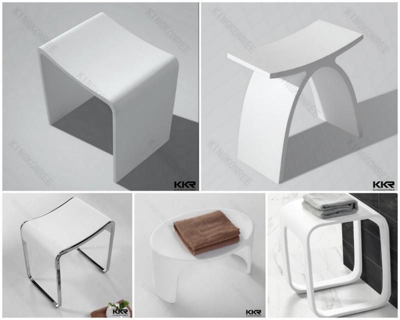 Artificial Stone Solid Surface Corian Bathroom and Bath Vanity Stool