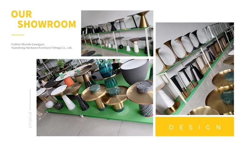 Factory Wholesale Blue/Grey/Green/Purple/Yellow Tempered Glass Base + Green Bronze Curling Plate Coffee Table